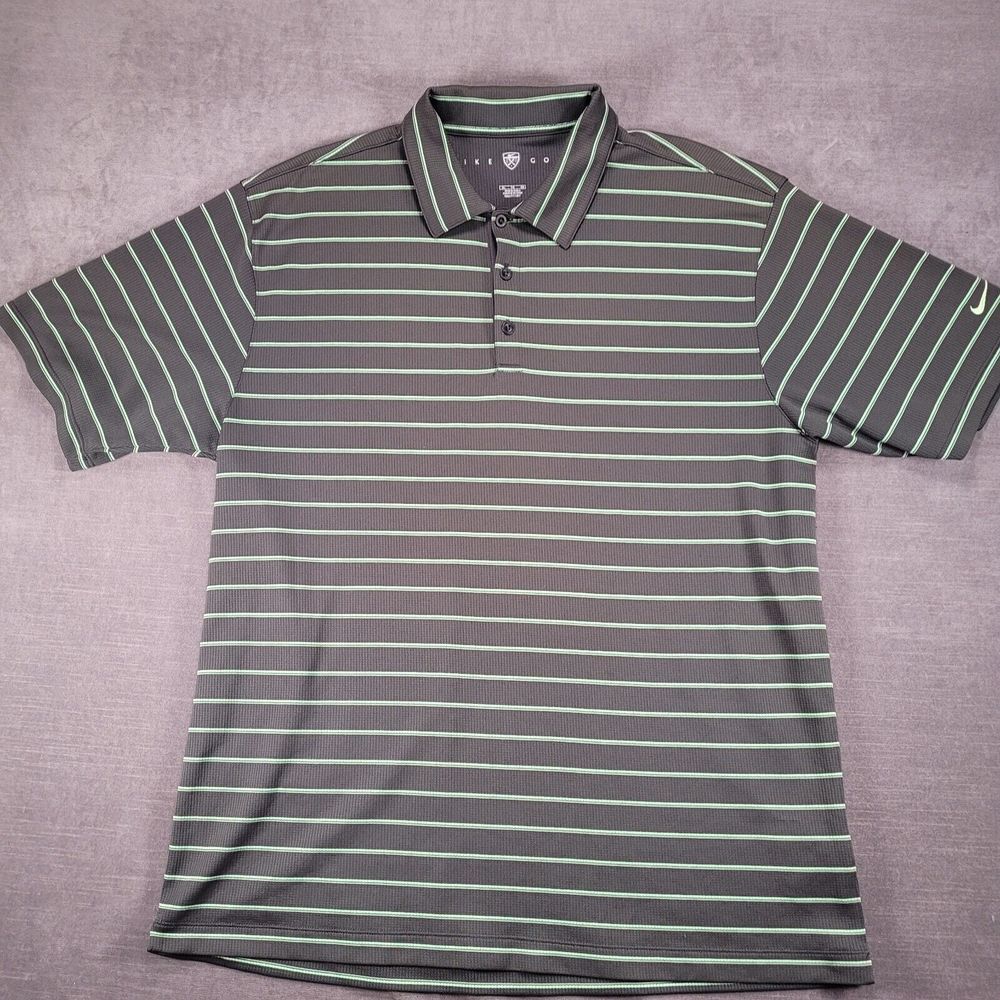 Nike Golf Dri-Fit Green Polo Shirt Preppy Mens Size XL